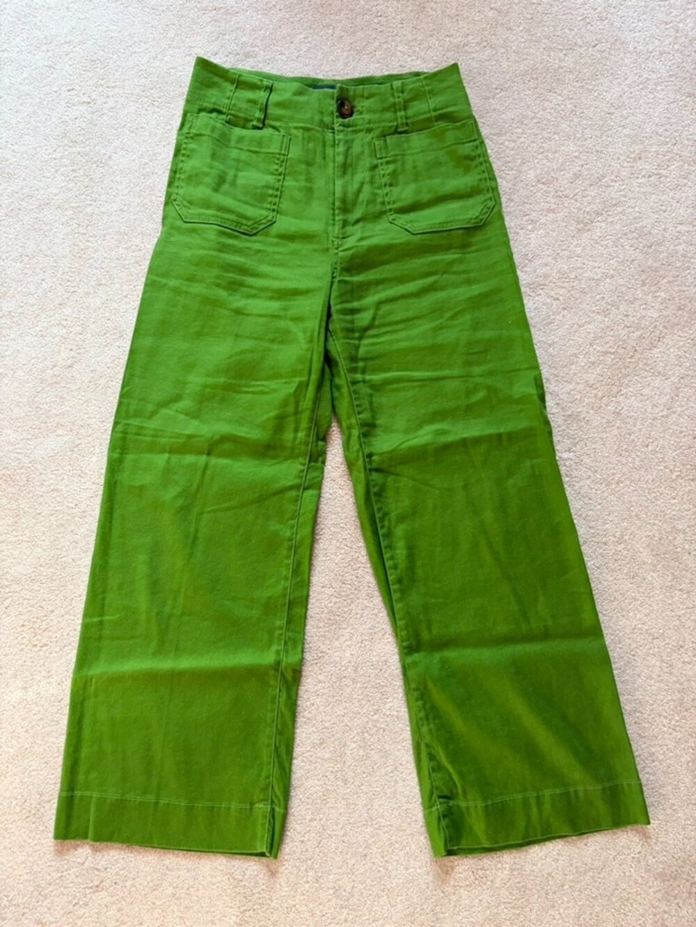 Maeve by Anthropologie The Colette Wide-Leg Pants | Size 26 | Kelly Green - Picture 2 of 7